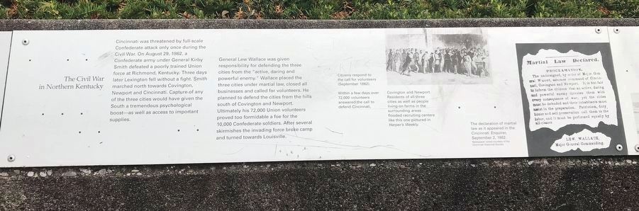 The Civil War in Northern Kentucky Marker (first panel) image. Click for full size.