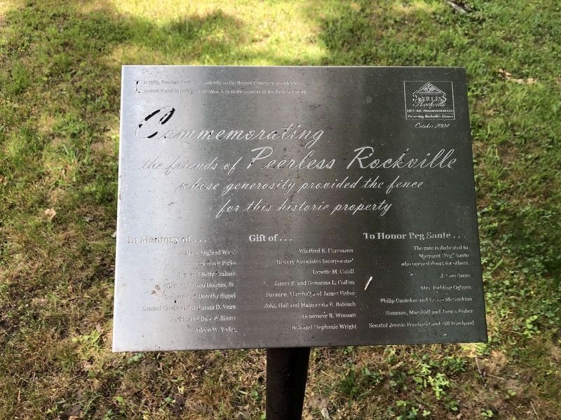 Donor plaque in the cemetery image. Click for full size.