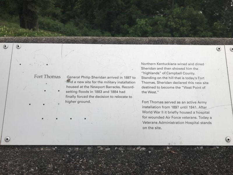 Fort Thomas Marker (first panel) image. Click for full size.