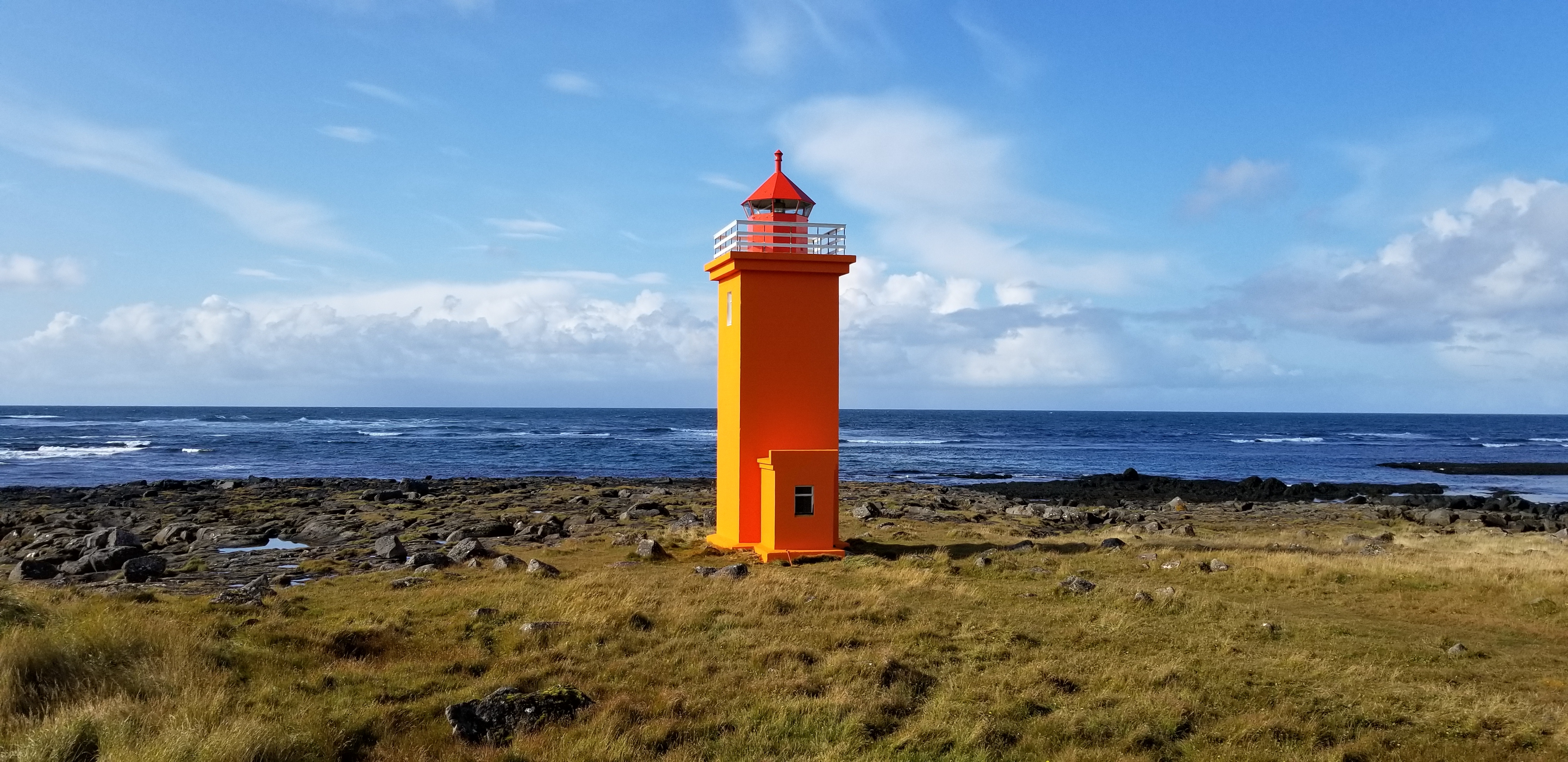 The Stafnesviti lighthouse is west of the marker.