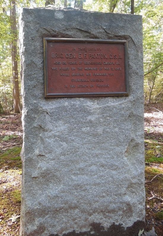 Gen. "Bull" Paxton CSA Monument At Chancellorsville Battlefield image. Click for full size.