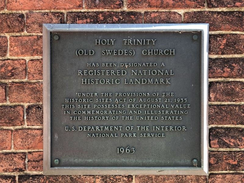 National Historic Landmark plaque on the church image. Click for full size.