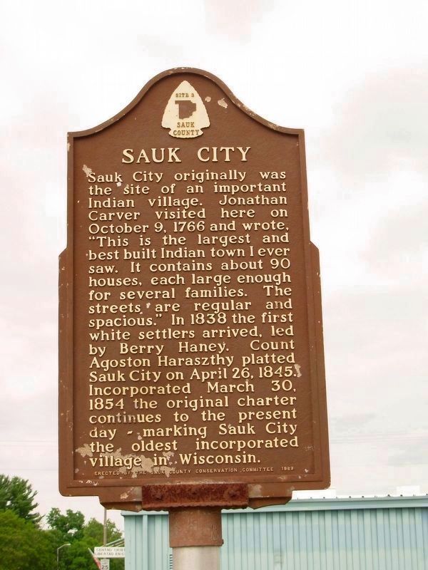 Sauk City Marker. Click for full size. Sauk City Marker image. Click for full size.