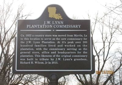 J.W. Lynn Plantation Commissary Marker image. Click for full size.