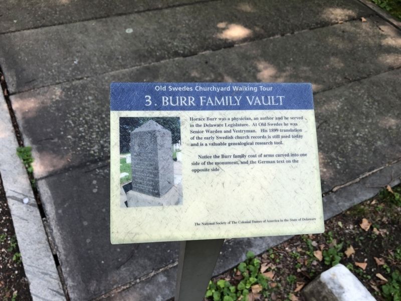 Burr Family Vault Marker image. Click for full size.