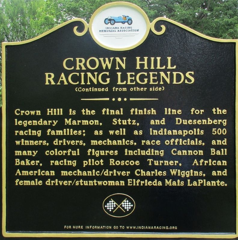 Crown Hill Racing Legends Marker image. Click for full size.