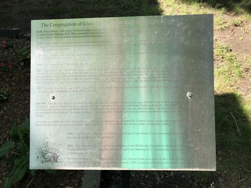 The Congregation of Crane Hook Church Built Holy Trinity Church 1698-1699 Marker image. Click for full size.