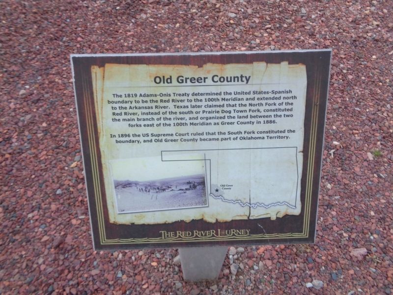Old Greer County Marker. Click for full size. Old Greer County Marker image. Click for full size.