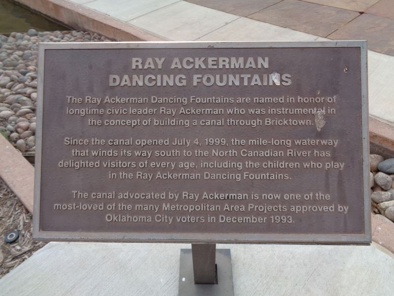 Ray Ackerman Dancing Fountains Marker image. Click for full size.