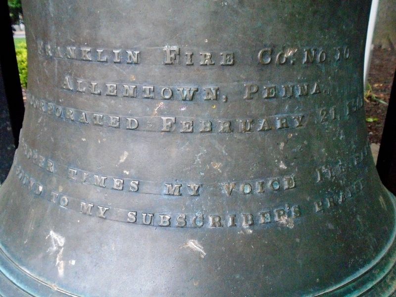 Franklin Fire Co. No. 10 Bell Inscription image. Click for full size.