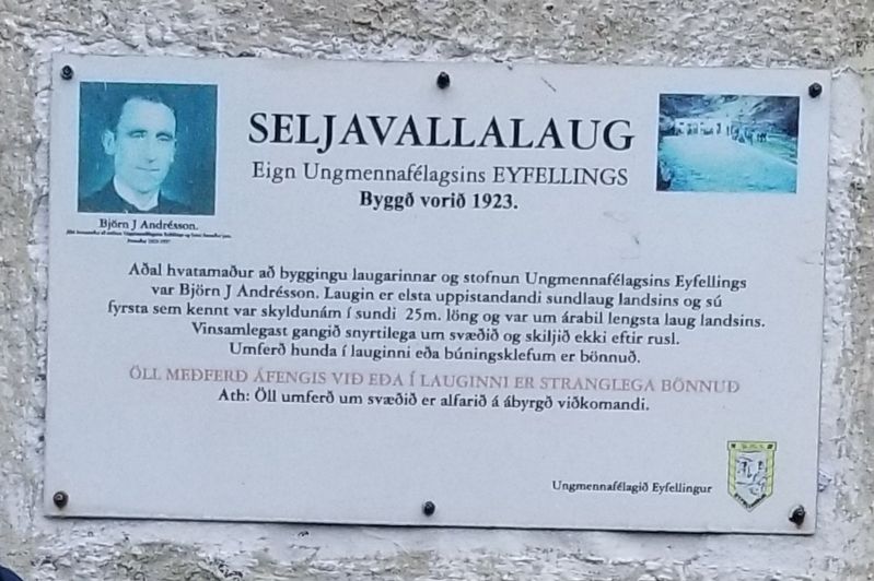 Seljavallalaug Swimming Pool Marker image. Click for full size.