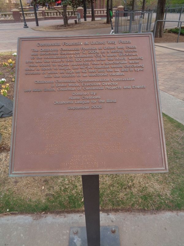 Centennial Fountain at United Way Plaza Marker. Click for full size. Centennial Fountain at United Way Plaza Marker image. Click for full size.