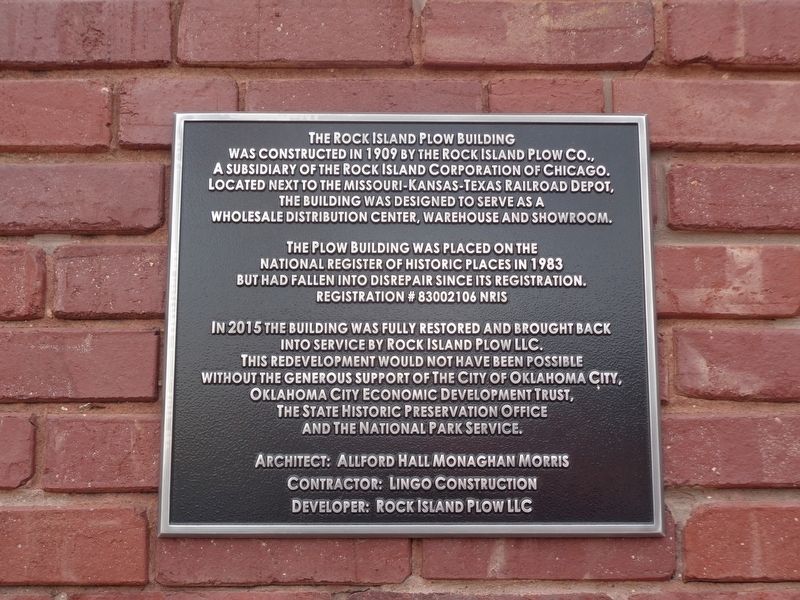 The Rock Island Plow Building Marker. Click for full size. The Rock Island Plow Building Marker image. Click for full size.