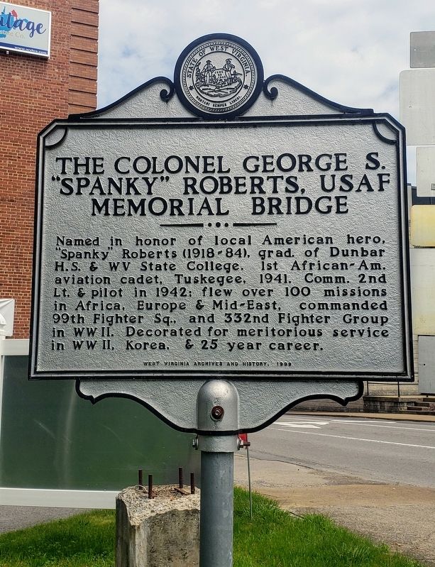 The Colonel George S. "Spanky" Roberts, USAF Memorial Bridge Marker image. Click for full size.
