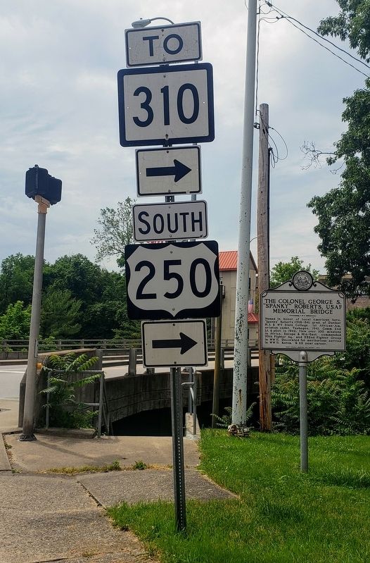 The Colonel George S. "Spanky" Roberts, USAF Memorial Bridge Marker image. Click for full size.