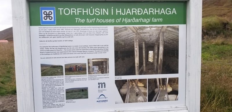 The turf houses of Hjarðarhagi farm Marker image. Click for full size.