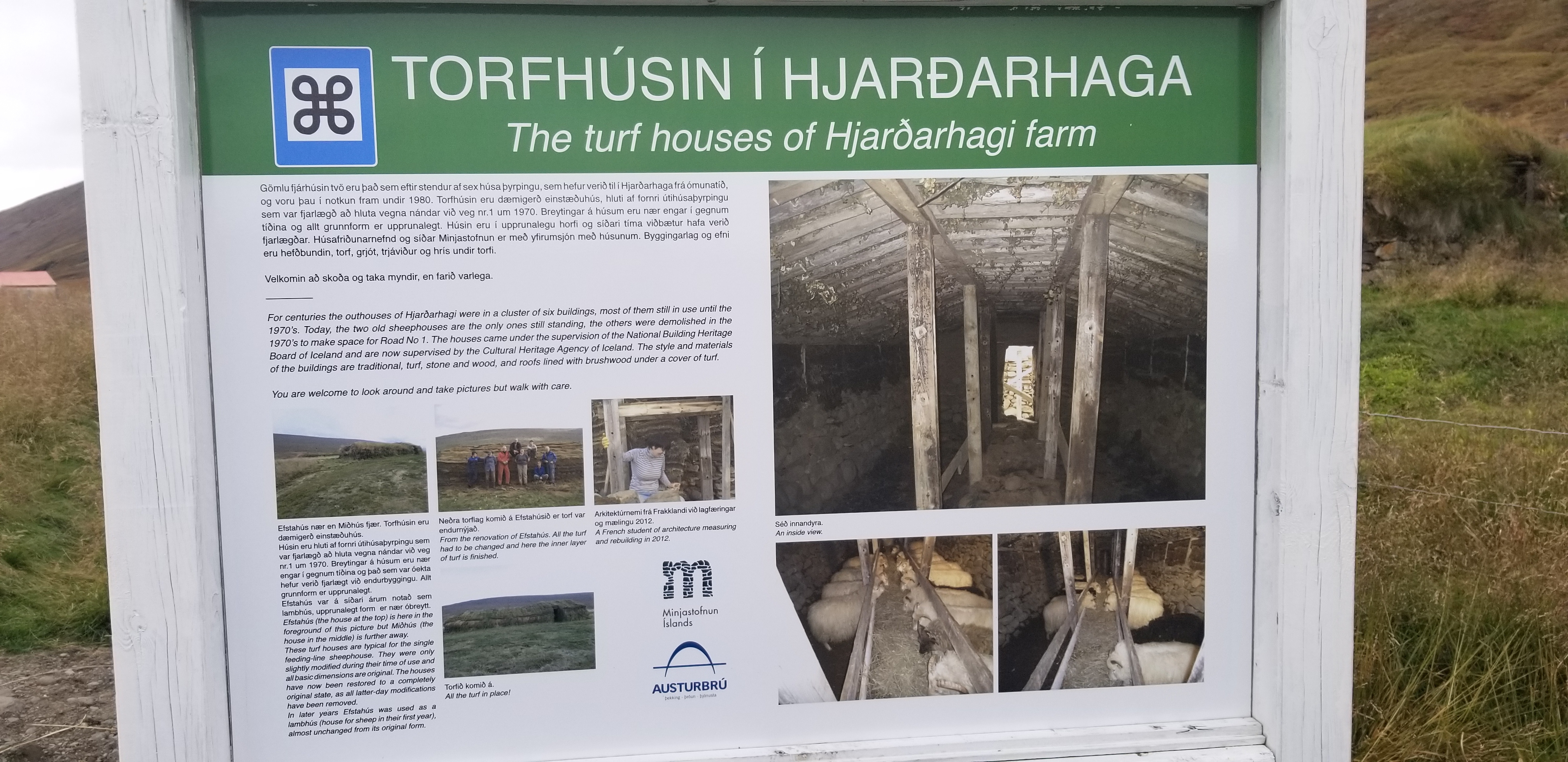 The turf houses of Hjarðarhagi farm Marker