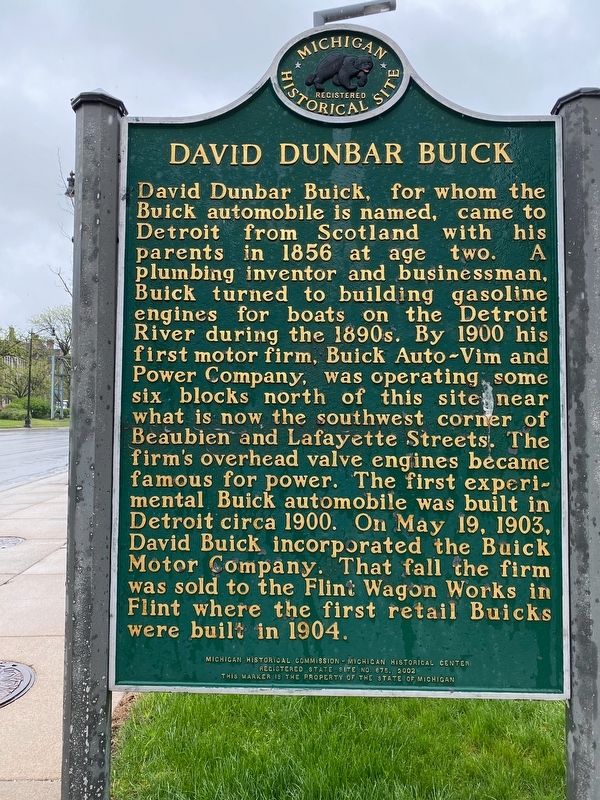 David Dunbar Buick / Buick Motor Company Marker image. Click for full size.