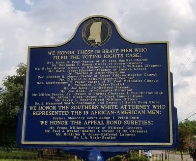 We Honor These 15 Brave Men Who Filed The Voting Rights Case Marker image. Click for full size.
