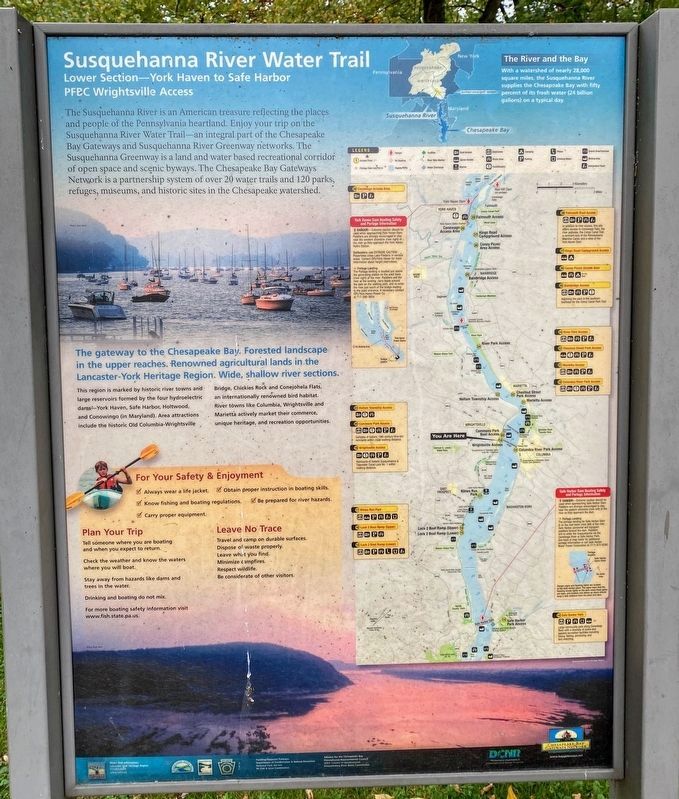 Adjacent Susquehanna River Information Marker. Click for full size. Adjacent Susquehanna River Information Marker image. Click for full size.