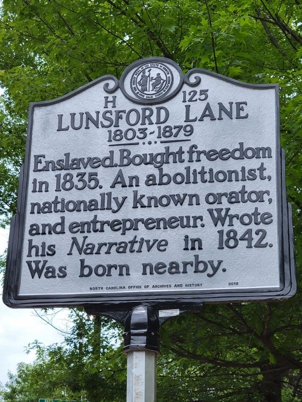 Lunsford Lane Marker image. Click for full size.