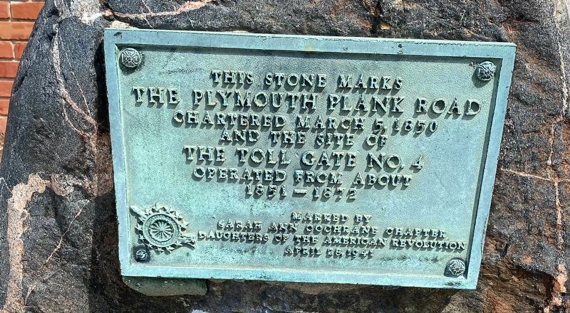 The Plymouth Plank Road Marker image. Click for full size.