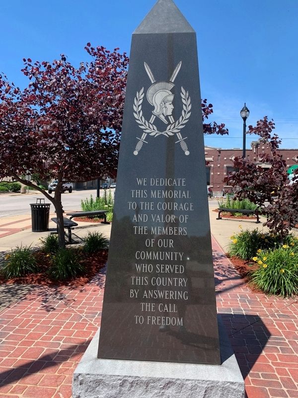 We Dedicate this Memorial to the Courage and Valor of the Members of our Community Marker image. Click for full size.