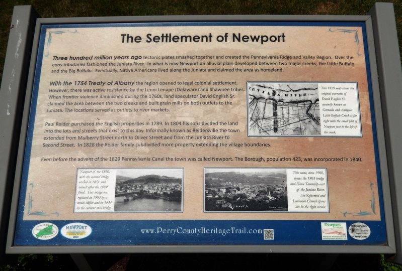 The Settlement of Newport Marker. Click for full size. The Settlement of Newport Marker image. Click for full size.