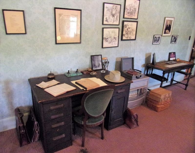 Congressman Sam Rayburn's desk image. Click for full size.