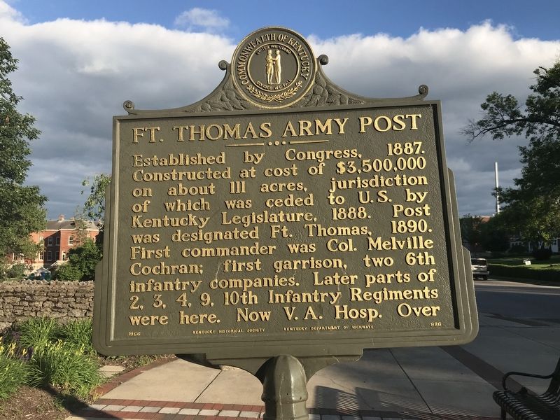 Ft. Thomas Army Post Marker side image. Click for full size.