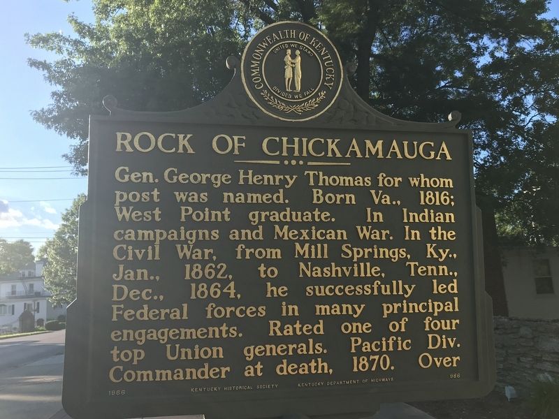 Rock of Chickamauga Marker side image. Click for full size.