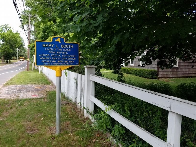 Mary L. Booth Marker facing eastward towards the house. image. Click for full size.
