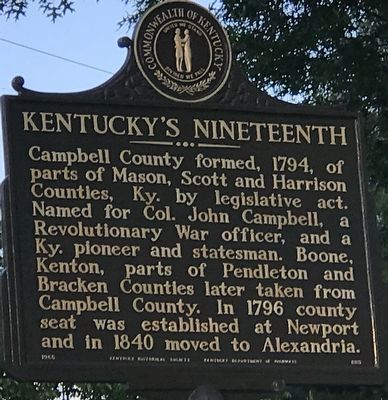 Kentucky's Nineteenth Marker image. Click for full size.