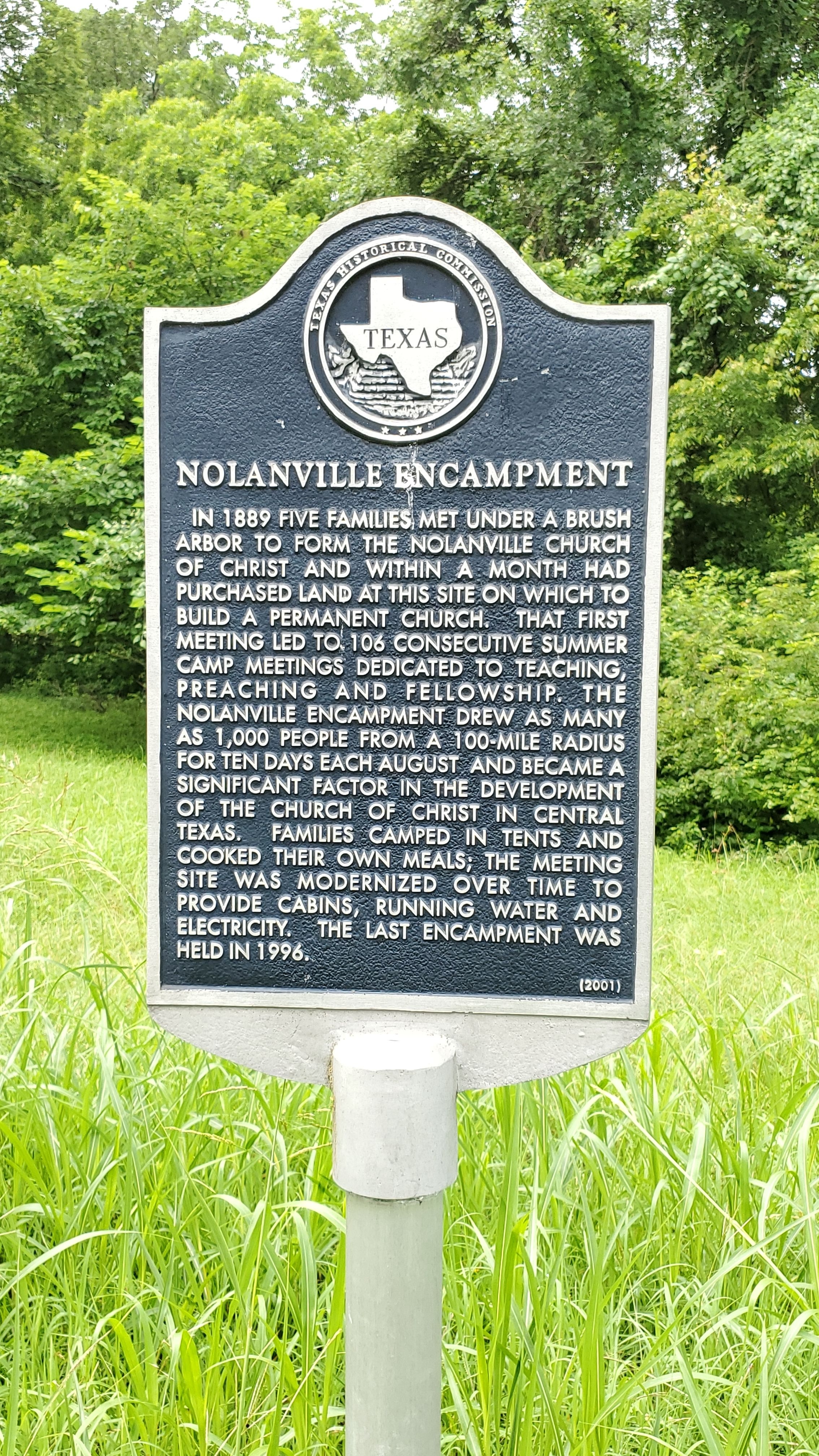 Nolanville Encampment Marker