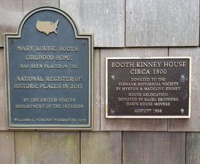 Plaques on the Booth Kinney house. image. Click for full size.