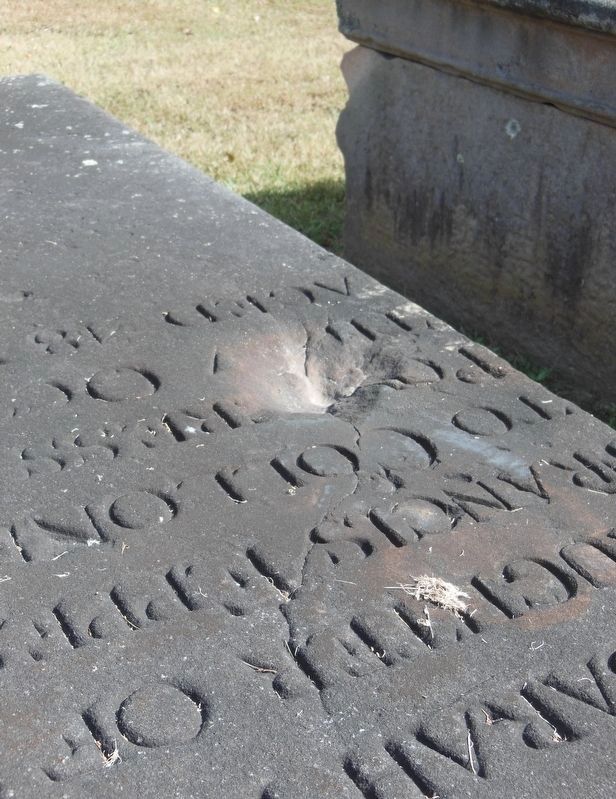 Cemetery Grave With Cannonball Damage image. Click for full size.