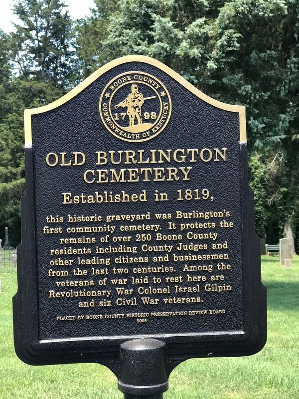 Old Burlington Cemetery Historical Marker