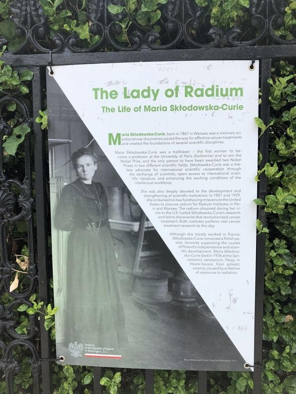 The Lady of Radium Marker image. Click for full size.
