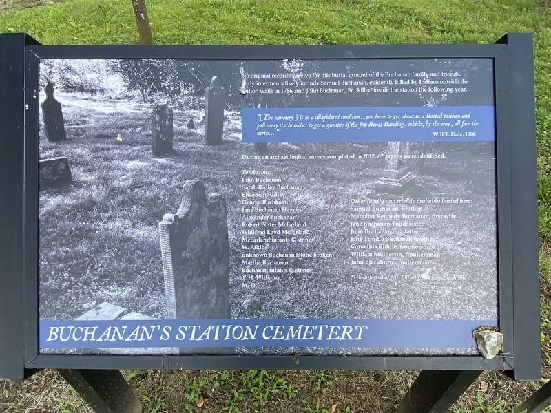 Buchanan Station Cemetery Marker image. Click for full size.