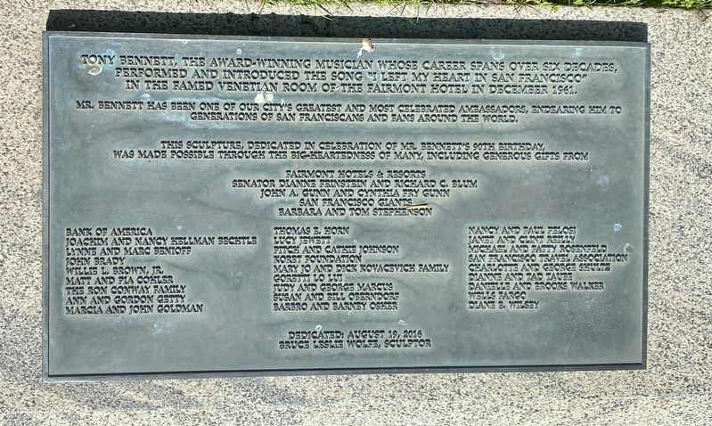 I Left My Heart in San Francisco Marker. Click for full size. I Left My Heart in San Francisco Marker image. Click for full size.
