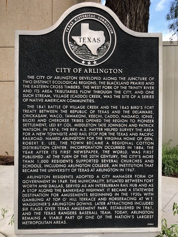 City of Arlington Marker image. Click for full size.