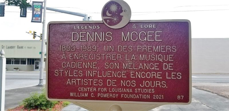 Dennis McGee Marker image. Click for full size.