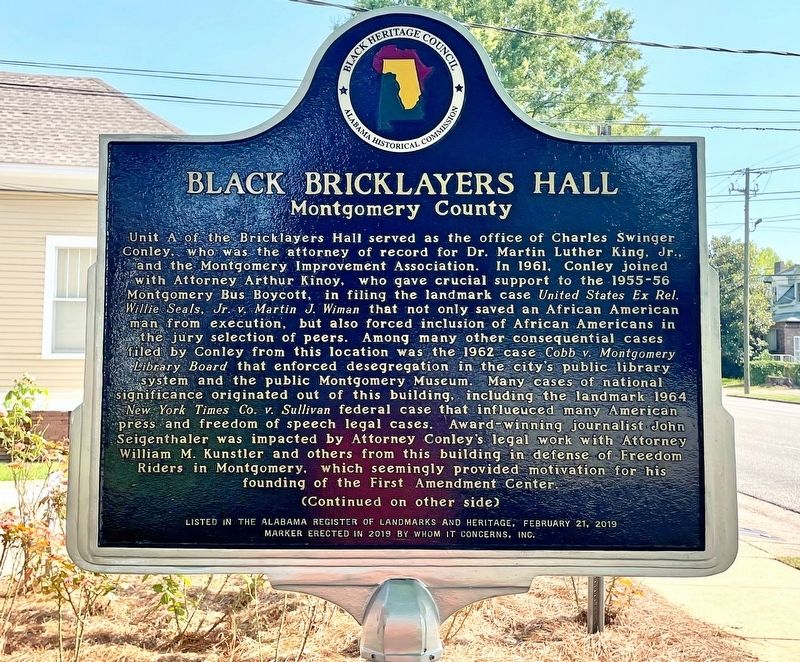 Black Bricklayers Hall Marker image. Click for full size.