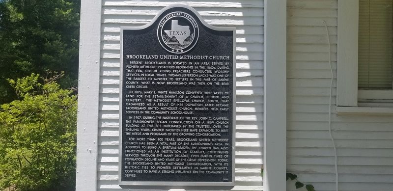 Brookeland United Methodist Church Marker image. Click for full size.