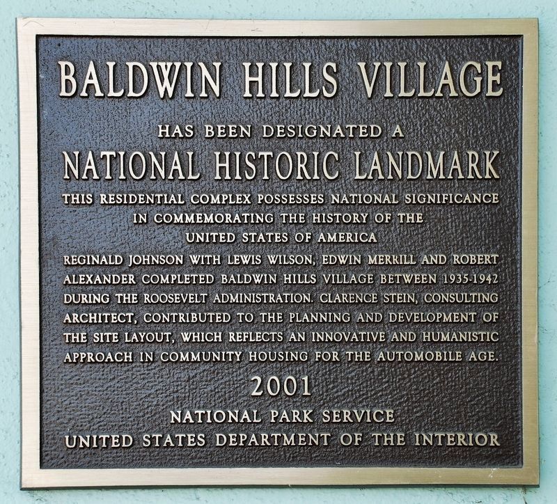 Baldwin Hills Village Marker image. Click for full size.