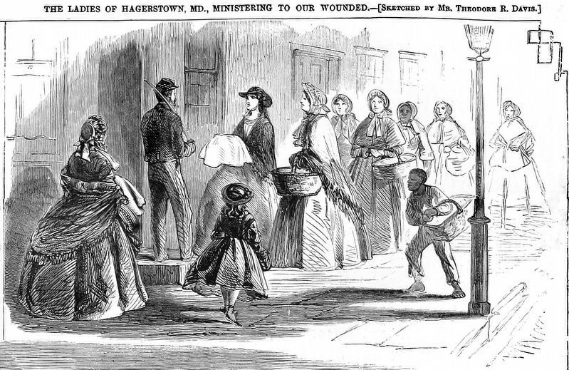 The Ladies of Hagerstown, MD., Ministering to our Wounded. image. Click for full size.