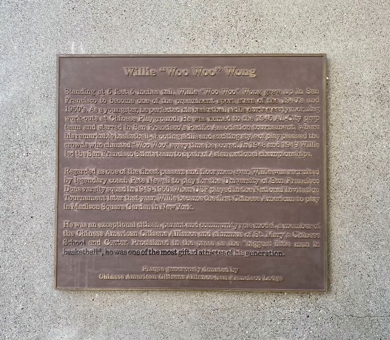 Willie "Woo Woo" Wong Marker image. Click for full size.