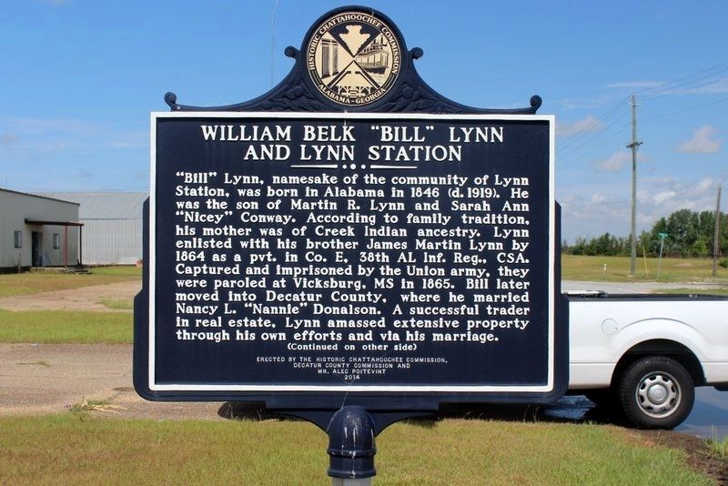 William Belk "Bill" Lynn and Lynn Station Marker Side 1 image. Click for full size.