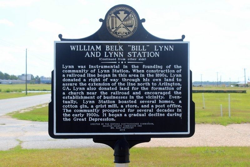 William Belk "Bill" Lynn and Lynn Station Marker Side 2 image. Click for full size.