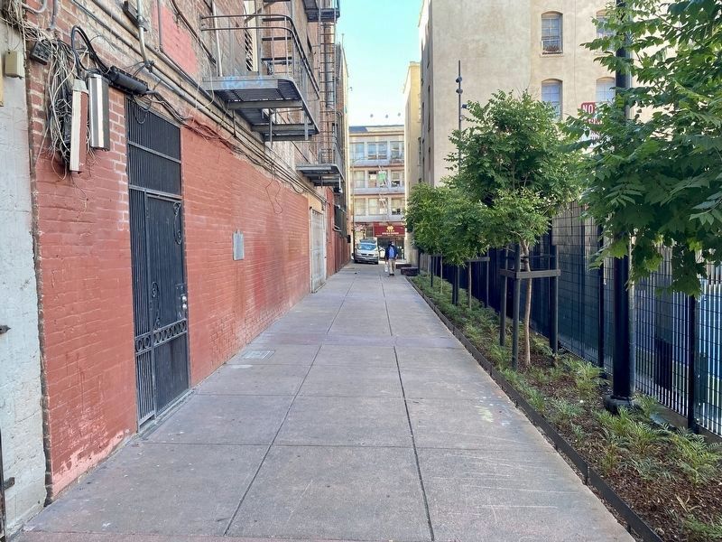 Hang Ah Alley / 香亞巷 Marker - wide view, looking north along the alley (towards Clay) image. Click for full size.
